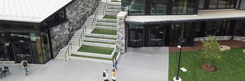 aerial view of campus center